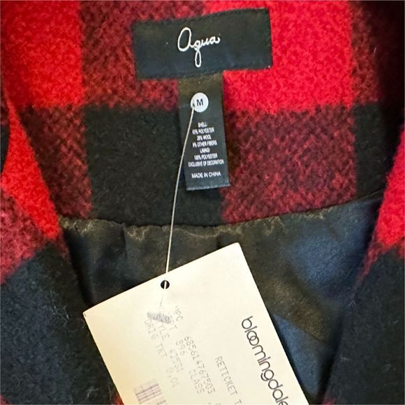 Aqua x Bloomingdale’s Buffalo Plaid Riding Jacket - Size Medium - Picture 7 of 7